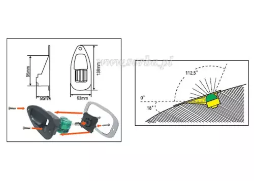 Lampa nawigacyjna zielona LED 30841 wpuszczana 2