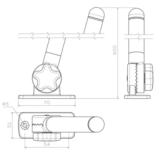 Lampa nawigacyjna biała składana 60 cm LED 74381 3