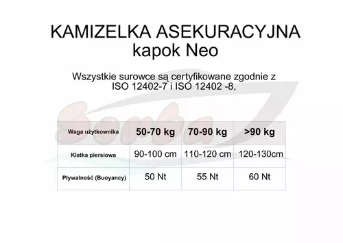 Kamizelka asekuracyjna kapok Neo >90 kg 71072 2
