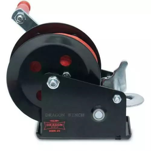 Wyciągarka Dragon winch korbowa 3500 lb - pas, dwubiegowa z obudową DWK 35V 3