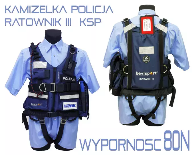 Kamizelka asekuracyjna RATOWNIK III  z rzutką policyjna 1