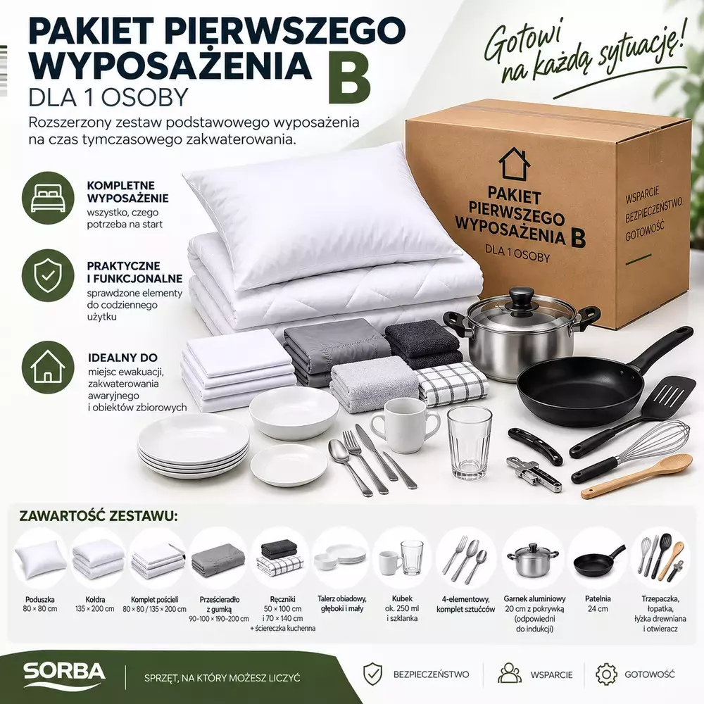 Pakiet pierwszego wyposażenia B – dla 1 osoby 1